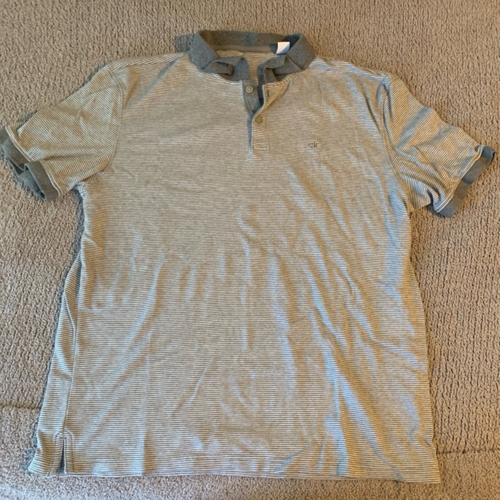 Calvin Klein Grey Striped Polo
